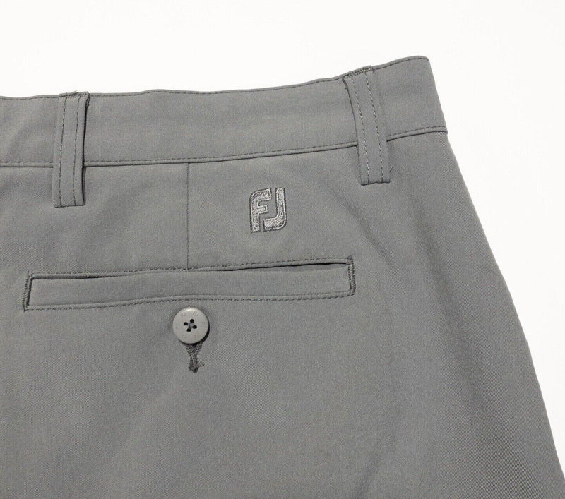 FootJoy Golf Shorts 36 Men's Pleated Gray Polyester Wicking Stretch 9.5" Inseam