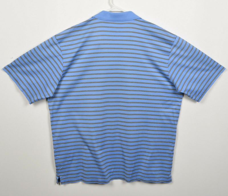 Masters Amen Corner Men's XL Blue Striped Pima Cotton Augusta Golf Polo Shirt