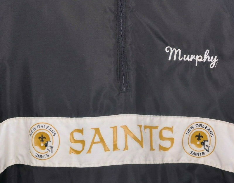 Vintage New Orleans Saints Men's 2XL NFL DeLong Black Gold Half Zip Jacket