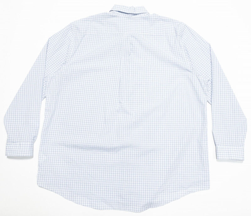 Brooks Brothers 3XLT Men's Shirt Long Sleeve Button-Down White Blue Graph Check