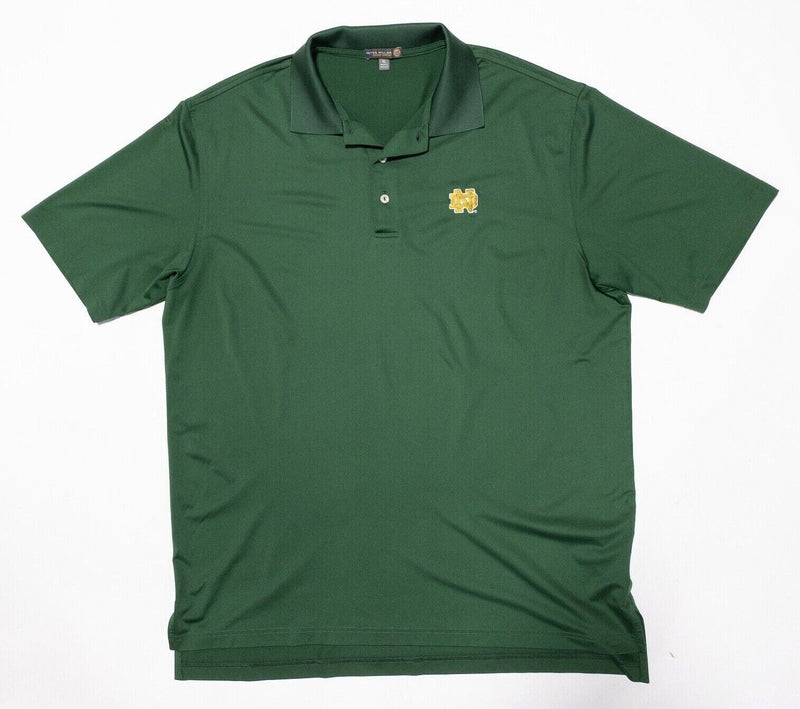 Peter Millar Notre Dame XL Men's Summer Comfort Golf Polo Green Wicking Stretch