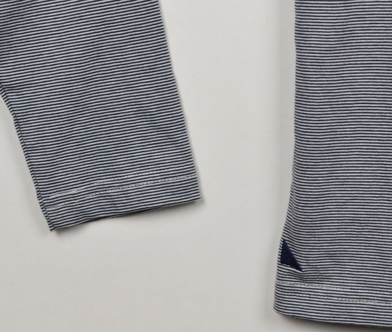 UNTUCKit Men's Sz Small Henley Pima Cotton Soft Navy Blue Micro-Striped Shirt