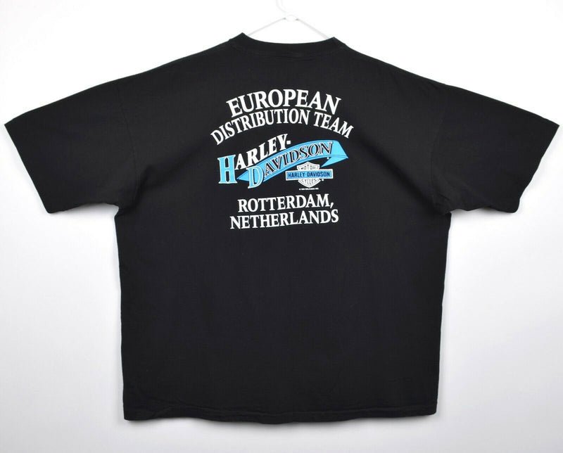 Vintage 1994 Harley-Davidson Men's Sz 3XL Globe Eagle Earth Chrome Biker T-Shirt
