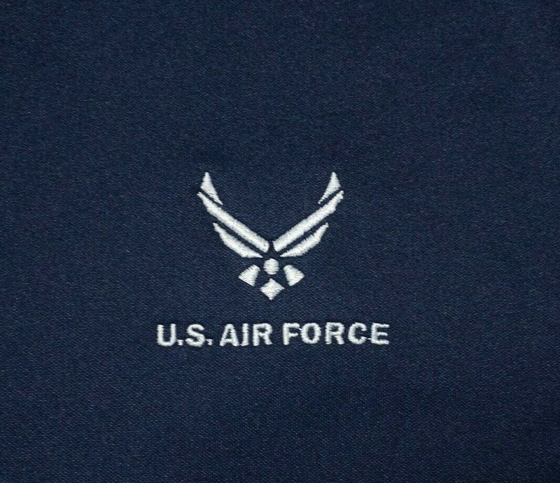 US Air Force Under Armour Shirt Large Men's Navy Blue HeatGear Wicking USAF