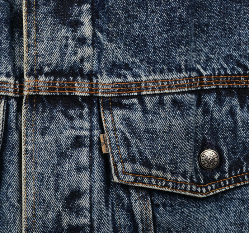 Vtg Levi's Men's Sz XL Acid Wash Corduroy Collar Made in USA Grunge Denim Jacket