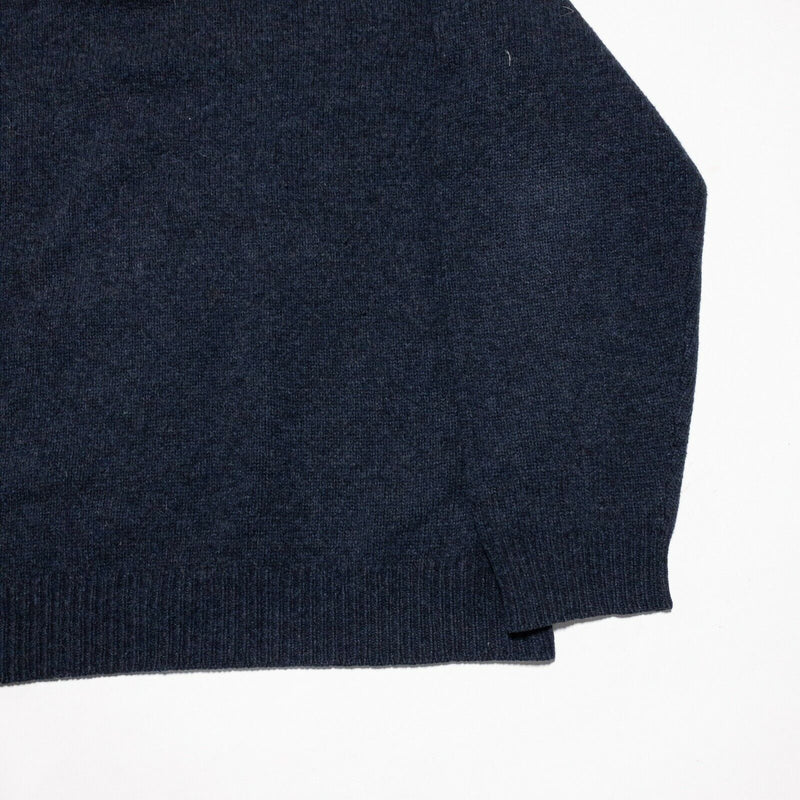 Polo Ralph Lauren Lambswool 1/4 Zip Sweater Knit Blue Pullover Men's XL