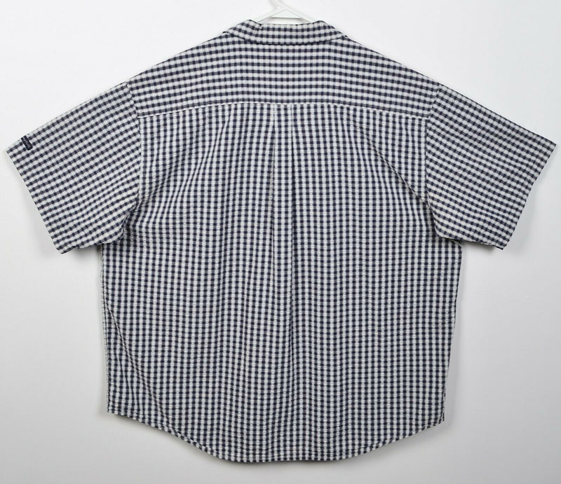 Walt Disney World Men's 2XL Seersucker Mickey Mouse Check Button-Front Shirt