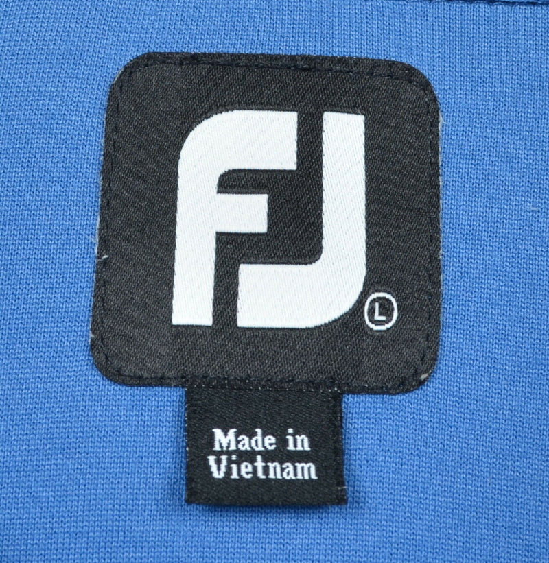 FootJoy Men's Sz Large Solid Blue Pocket FJ Performance Golf Polo Shirt