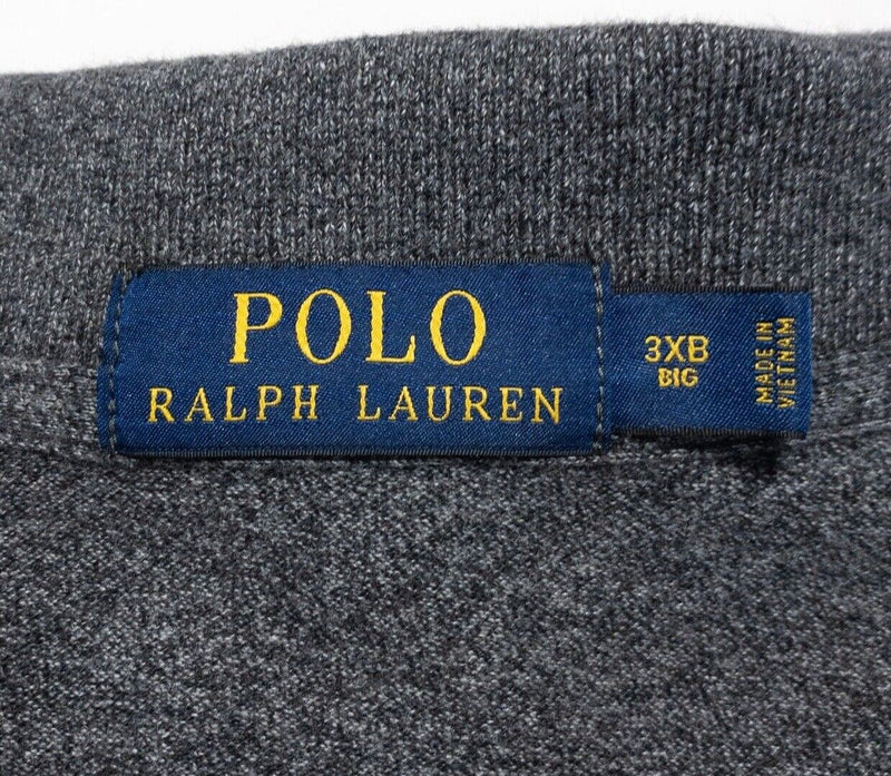 Polo Ralph Lauren 3XB Short Sleeve Polo Shirt Mens Big & Tall Solid Gray 3XL Big