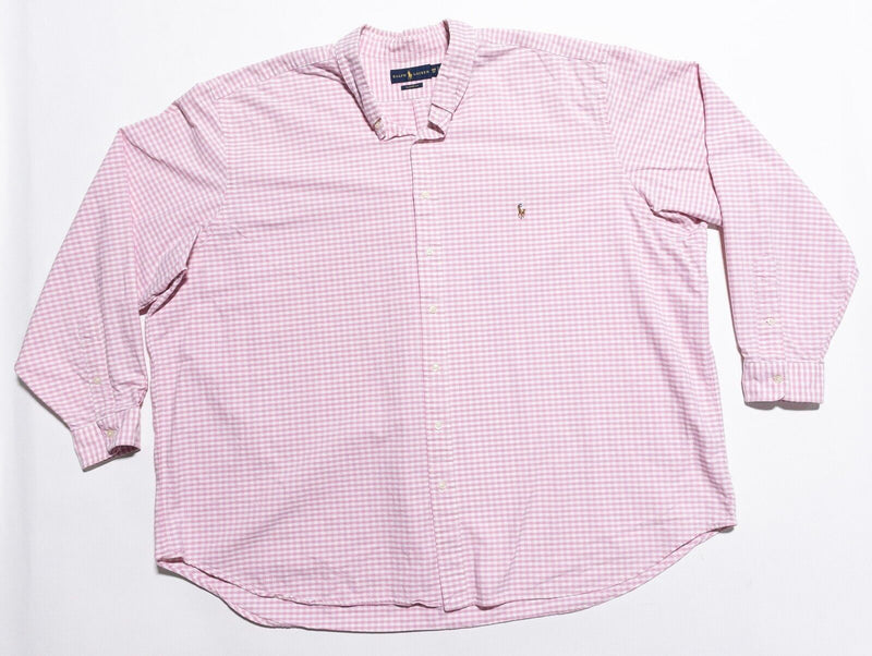 Polo Ralph Lauren Shirt Men's 4XB Big Classic Fit Pink Check Gingham Button-Down