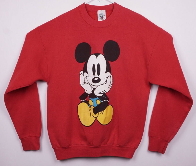 Vintage Mickey Mouse & Co Men's XL Disney Red 50/50 Blend Made in USA Sweatshirt