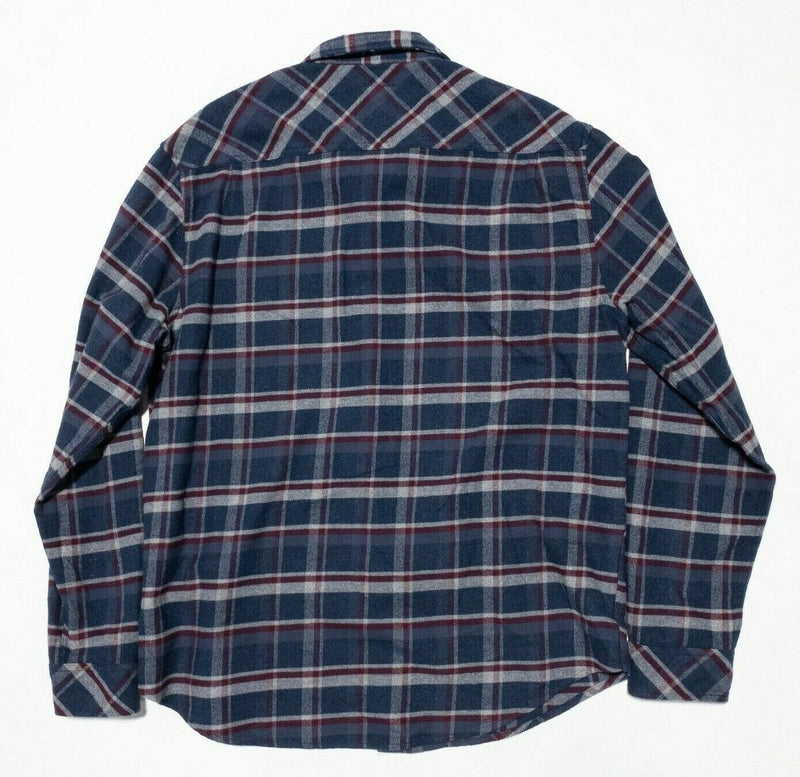 Rails Flannel Shirt Navy Blue Plaid Long Sleeve Button-Front Men's Large
