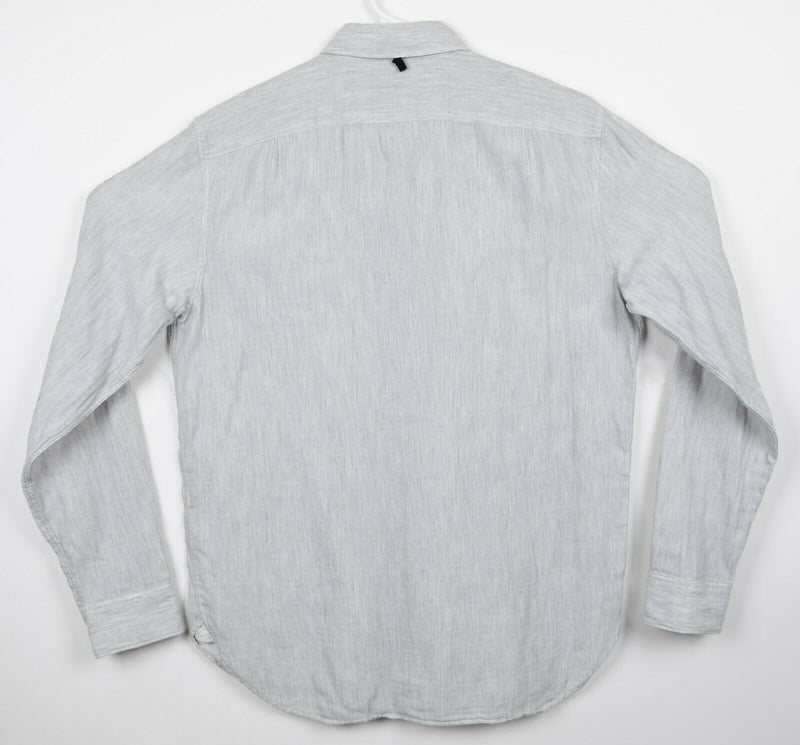Rag & Bone Men's Large Classic Fit Heather Gray Button-Front Flannel Shirt