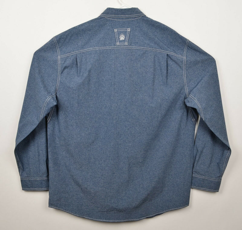 Alaskan Hardgear Men's Sz Large Duluth Trading Blue Polyester Bush Pilot Shirt