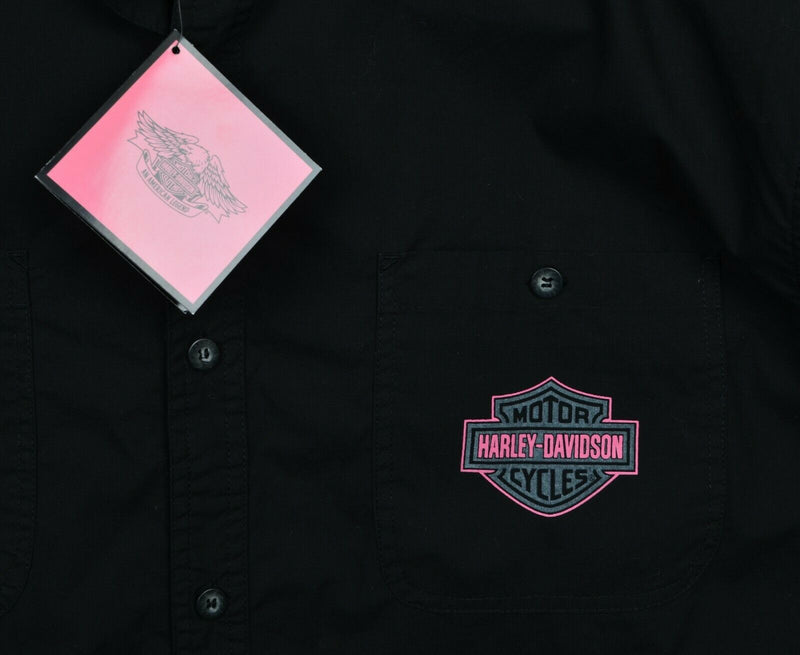 Harley-Davidson Men's Sz 2XL Pink Label Breast Cancer Black Short Sleeve Shirt