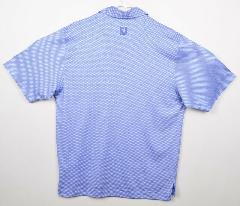 FootJoy Men's Sz Medium Blue Geometric Starburst FJ Performance Golf Polo Shirt