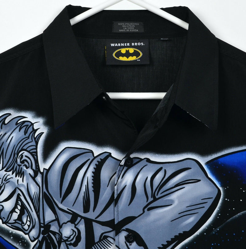 Batman Joker Men's 2XL All-Over Graphic Print Warner Bros Polyester Camp Shirt