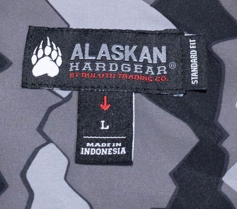 Alaskan HardGear Shirt Large Men's Snap Gray Black Mountain Duluth Trading Co