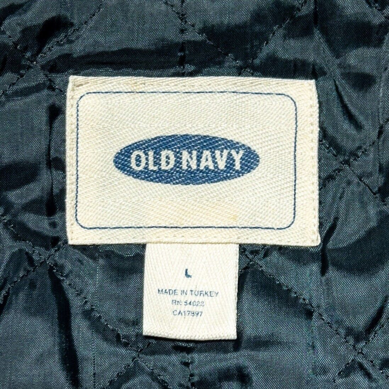 Old Navy Men's Wool Pea Coat Black Double-Breasted Lined Sailor Jacket Large