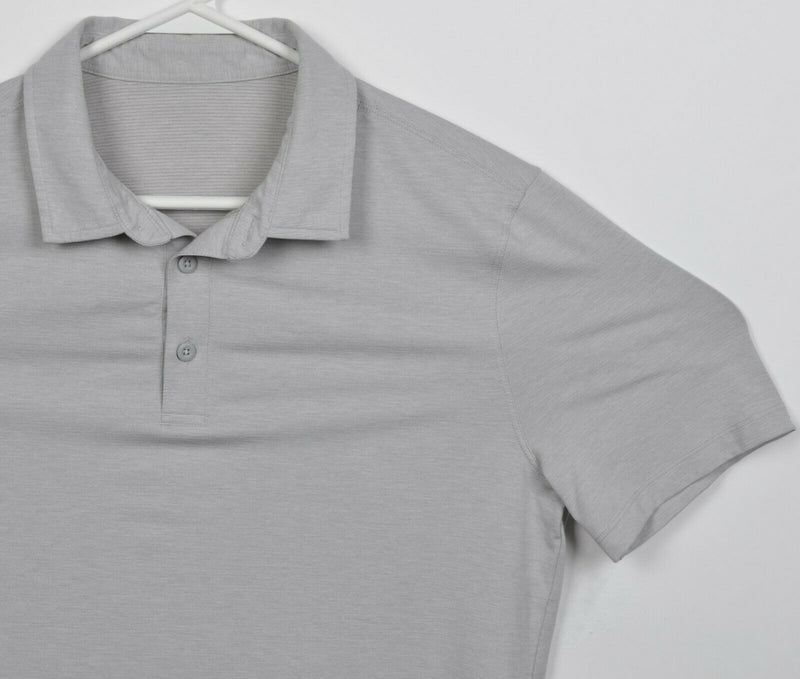 Lululemon Men's Small? Solid Light Gray Athleisure Wicking Polo Shirt
