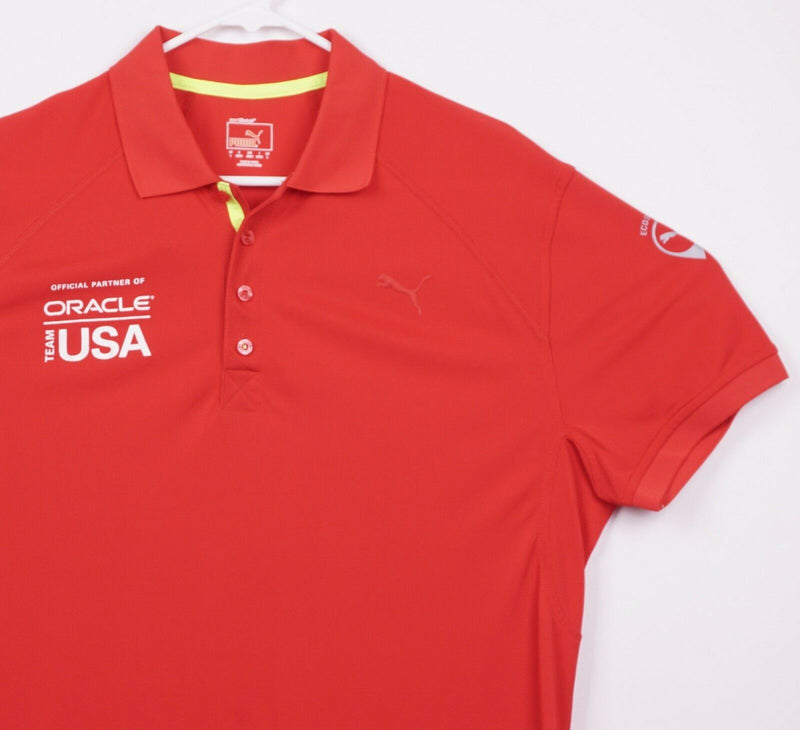 Oracle Team USA Men's Sz Large Americas's Cup Red Puma Short Sleeve Polo Shirt
