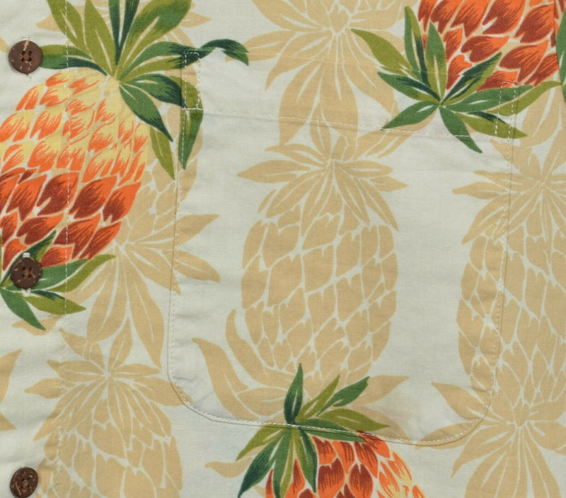 Reyn Spooner Men's Medium Pineapple Graphic Floral Fruit Hawaiian Aloha Shirt