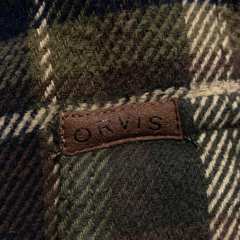 Orvis Prefect Flannel Shirt Men's 2XL Button-Up Plaid Green Brown Heavyweight