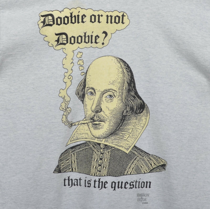 Vintage 1993 Fashion Victim Men's XL Shakespeare "Doobie or Not Doobie?" Novelty T-Shirt