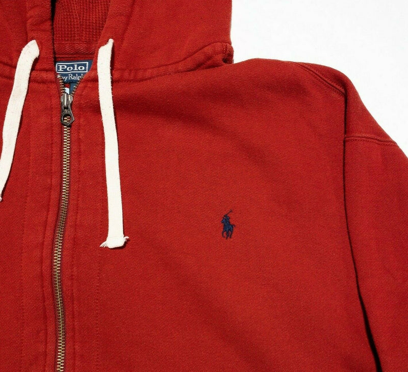 Polo Ralph Lauren Men's 5XB (5XL Big) Full Zip Solid Red Pony Hooded Sweatshirt