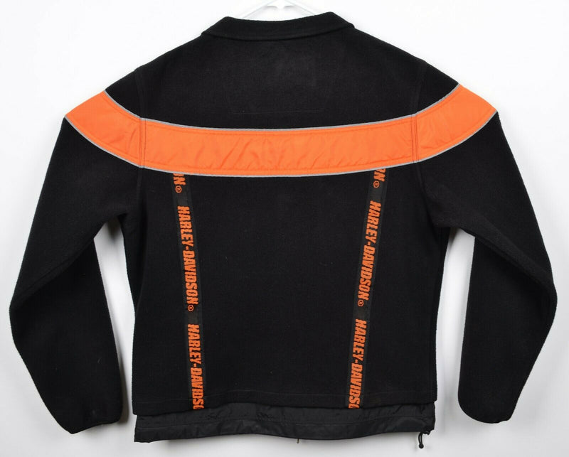 Harley-Davidson Men's Large Lined Fleece Black Orange Reflective Riding Jacket