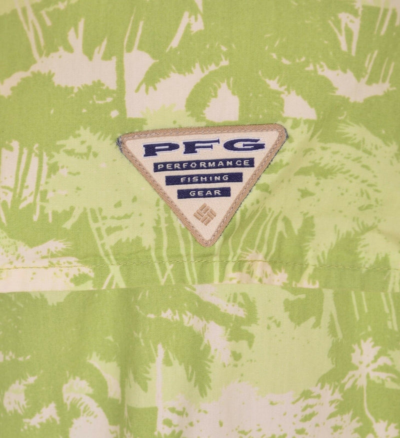 Columbia PFG Men's Sz Large Fishing Vented Graphic Green Island Palm Tree Shirt