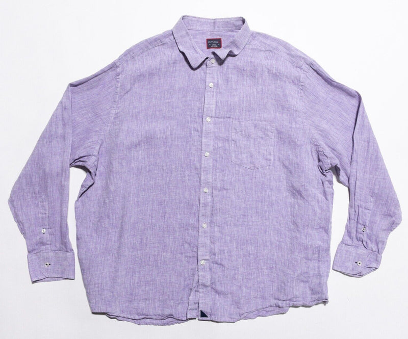 UNTUCKit Linen Shirt 3XLC (4XL) Purple Long Sleeve Button-Front Men's XXXLC