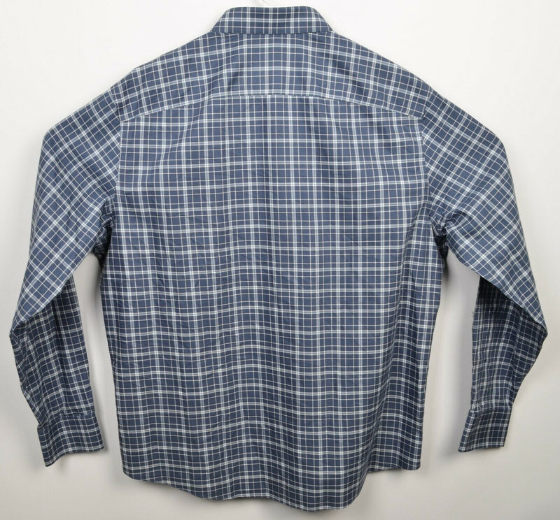 UNTUCKit Wrinkle Free Men's XL Navy Blue Plaid Lazaret Button-Down Shirt