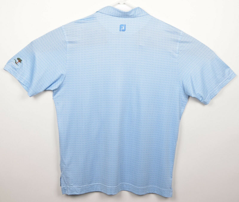 FootJoy Men's Sz XL Blue White Plaid FJ Performance Golf Polo Shirt