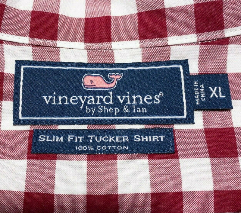 Vineyard Vines Tucker Shirt XL Slim Fit Preppy Red Gingham Check Button-Down Men