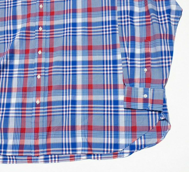 Polo Ralph Lauren 3XB Long Sleeve Shirt Men Stretch Blue Red Plaid Button-Front