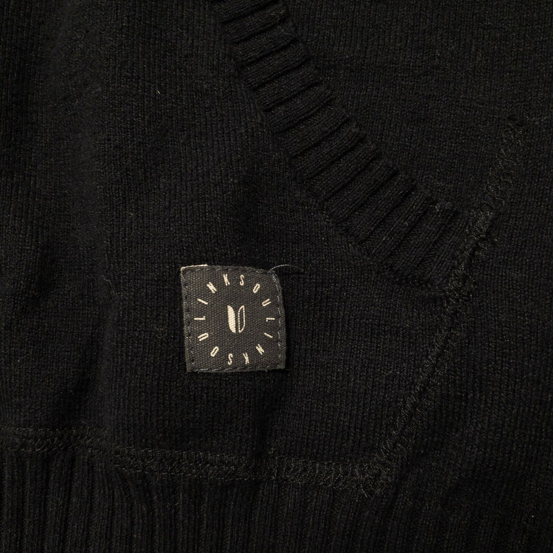 Linksoul Hoodie Men's Medium Cotton Cashmere Blend Knit Pullover Black