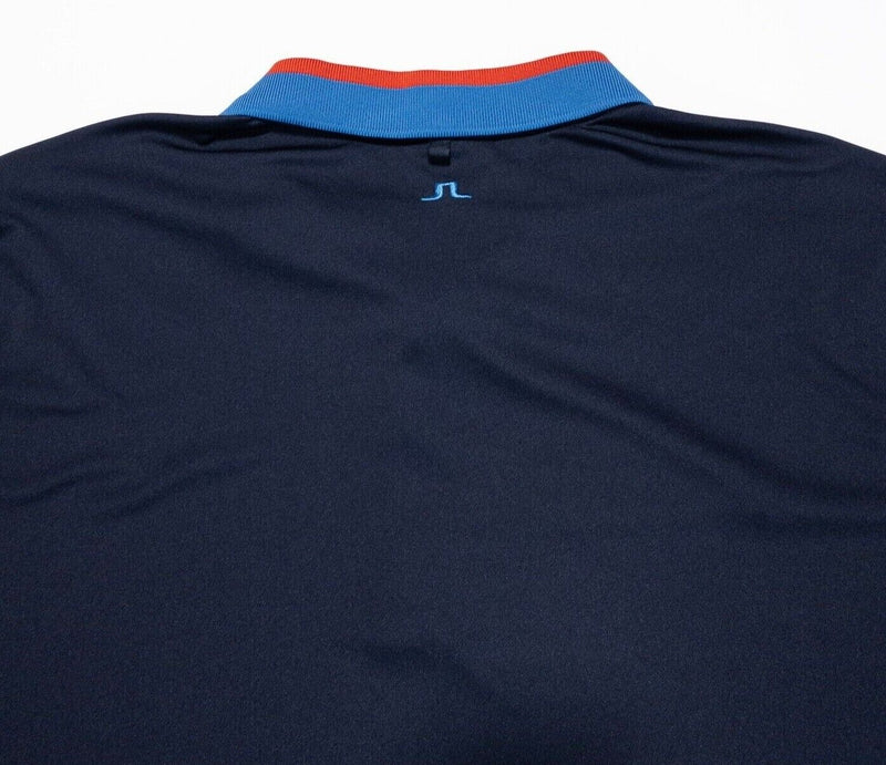 J.Lindeberg Golf Polo XL Regular Fit Men's Navy Blue Wicking Reg TX Jersey