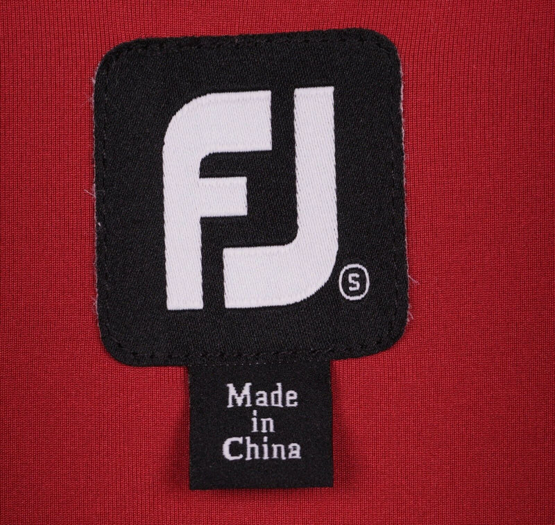 FootJoy Men's Sz Small Red Striped FJ Performance Golf Polo Shirt