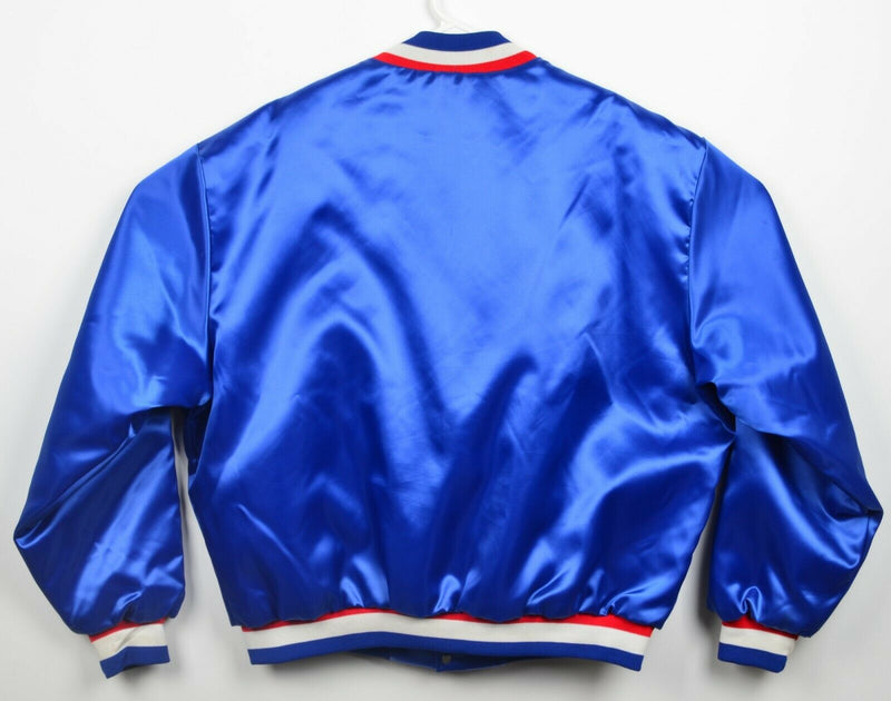Vintage 80s Chicago Cubs Men's XL Swingster Satin Snap Blue Bomber Jacket