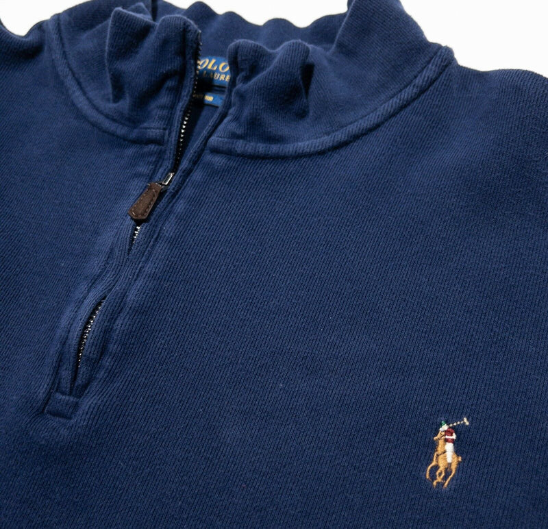 Polo Ralph Lauren 4XB Sweater Estate Rib Men's Navy Blue 1/4 Zip Pullover