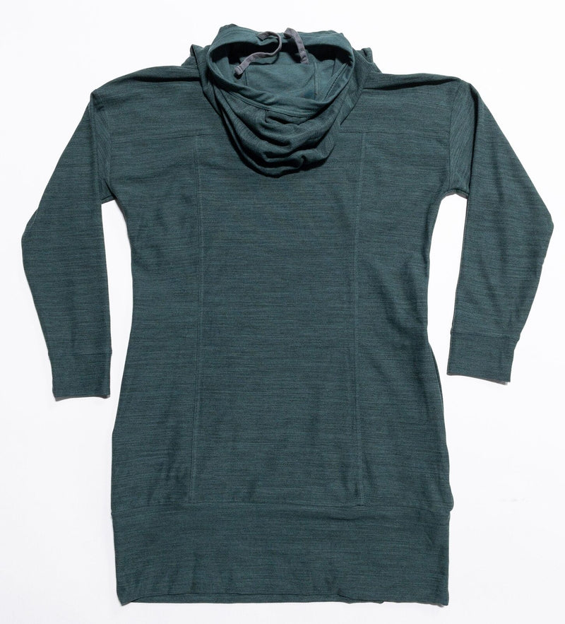 Toad&Co Hooded Dress Women's Large Green Long Sleeve Pockets Stretch