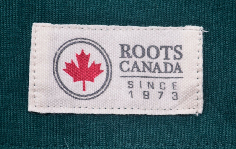 Roots Canada Men's Sz XL Green Collegiate Long Sleeve Polo Shirt NWT