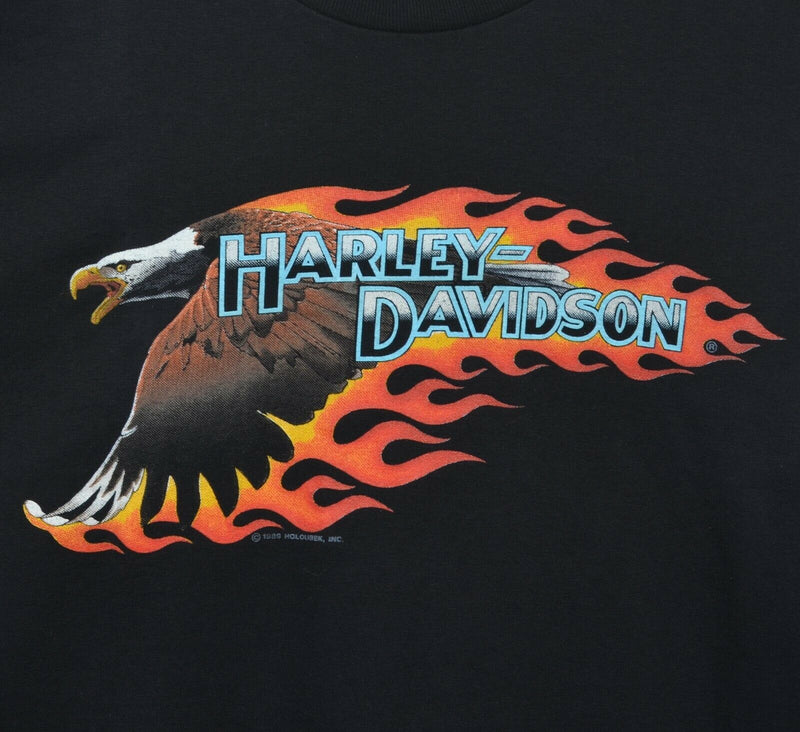 Vtg 1989 Harley-Davidson Men's Sz XL Eagle Flames Double-Sided Biker T-Shirt