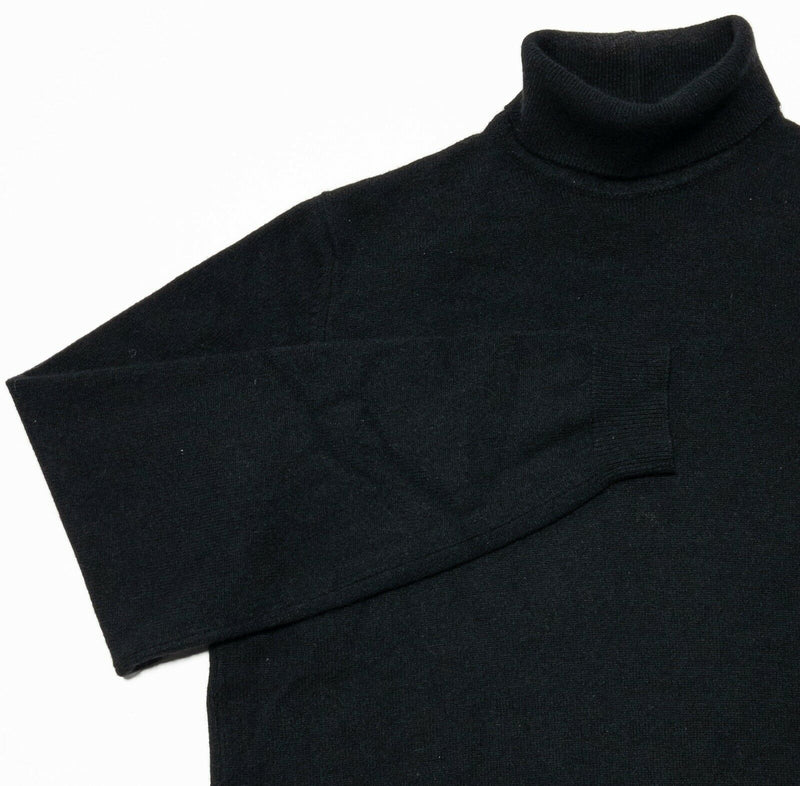 Brooks Brothers Cashmere Turtleneck Sweater Black Knit Vintage 80s Men's Large