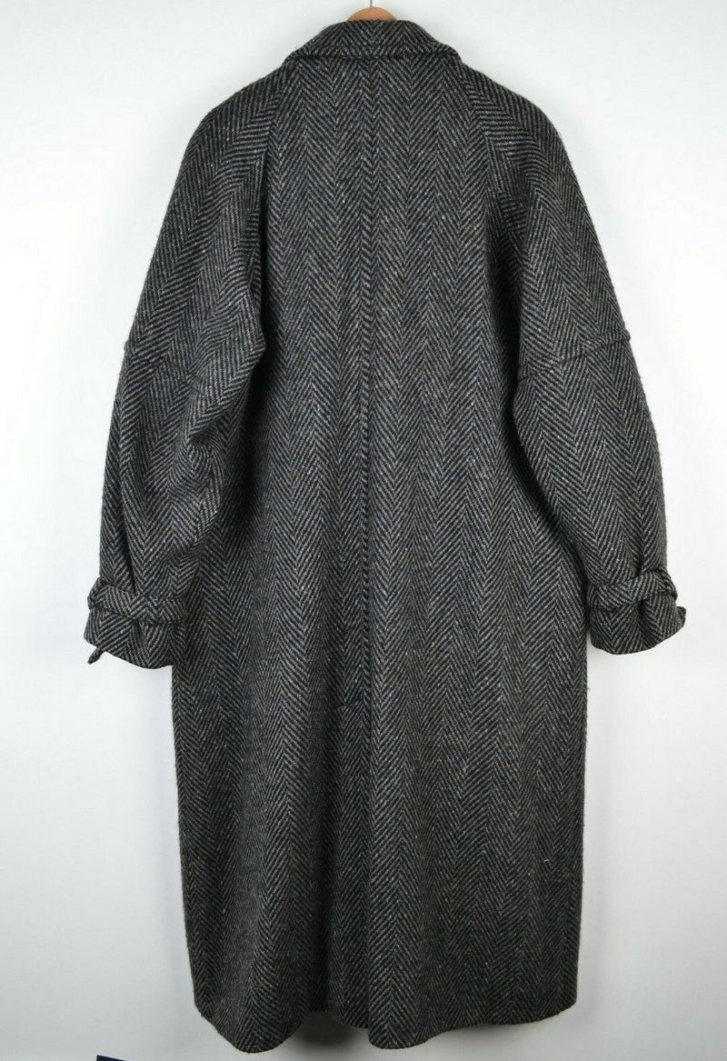 Jimmy Hourihan Donegal Tweed Gray Herringbone Wool Irish Vintage Coat Men's 38