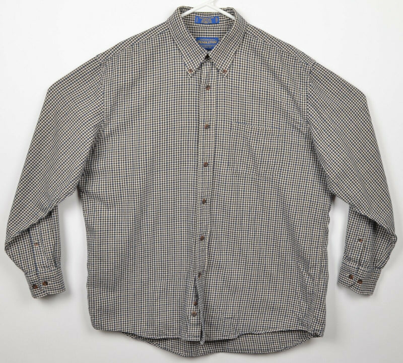 Pendleton Men's XL Canterbury Cloth Cotton Wool Tan Button-Down Flannel Shirt