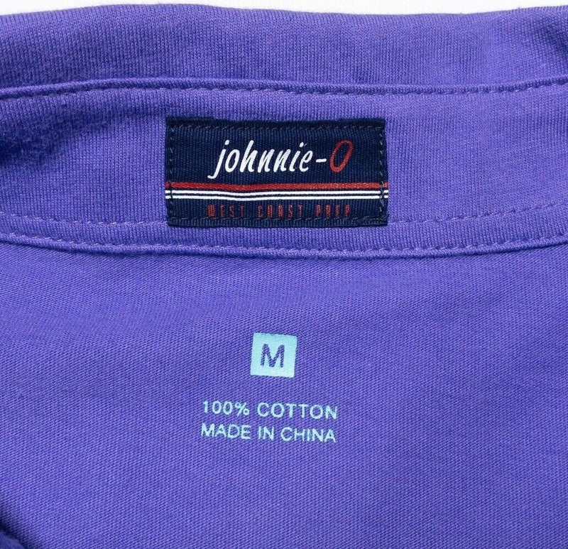 johnnie-O Polo Medium Men's Shirt Solid Purple The Original 4-Button Polo Preppy