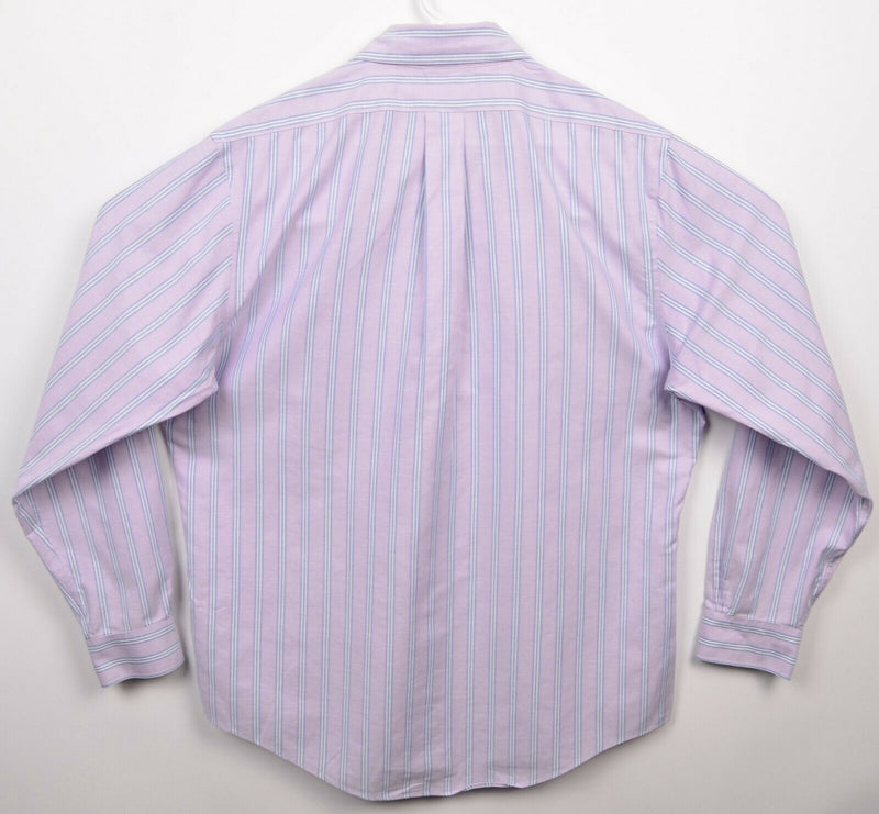 Brooks Brothers Men's Large Purple/Pink Blue Striped Non-Iron Regent Shirt