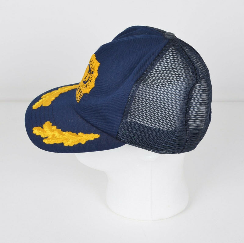 Vtg NYPD Detective Men Blue Gold Leaf New York Police Snapback Mesh Trucker Hat